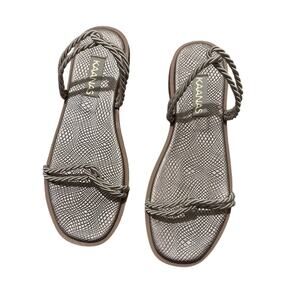 KAANAS Alicia Slide In Champagne Rope Sandals Size 8 NEW